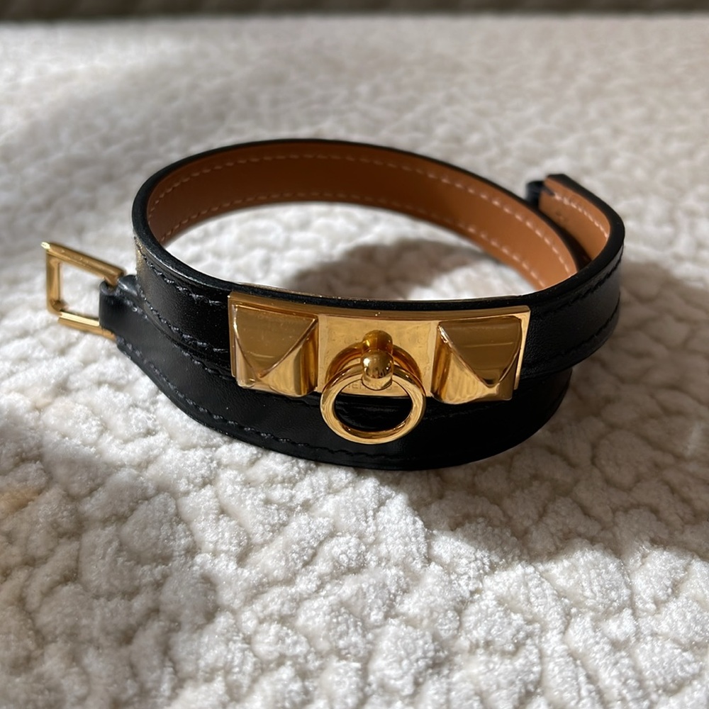 Hermes Rivale Double Tour leather bracelet